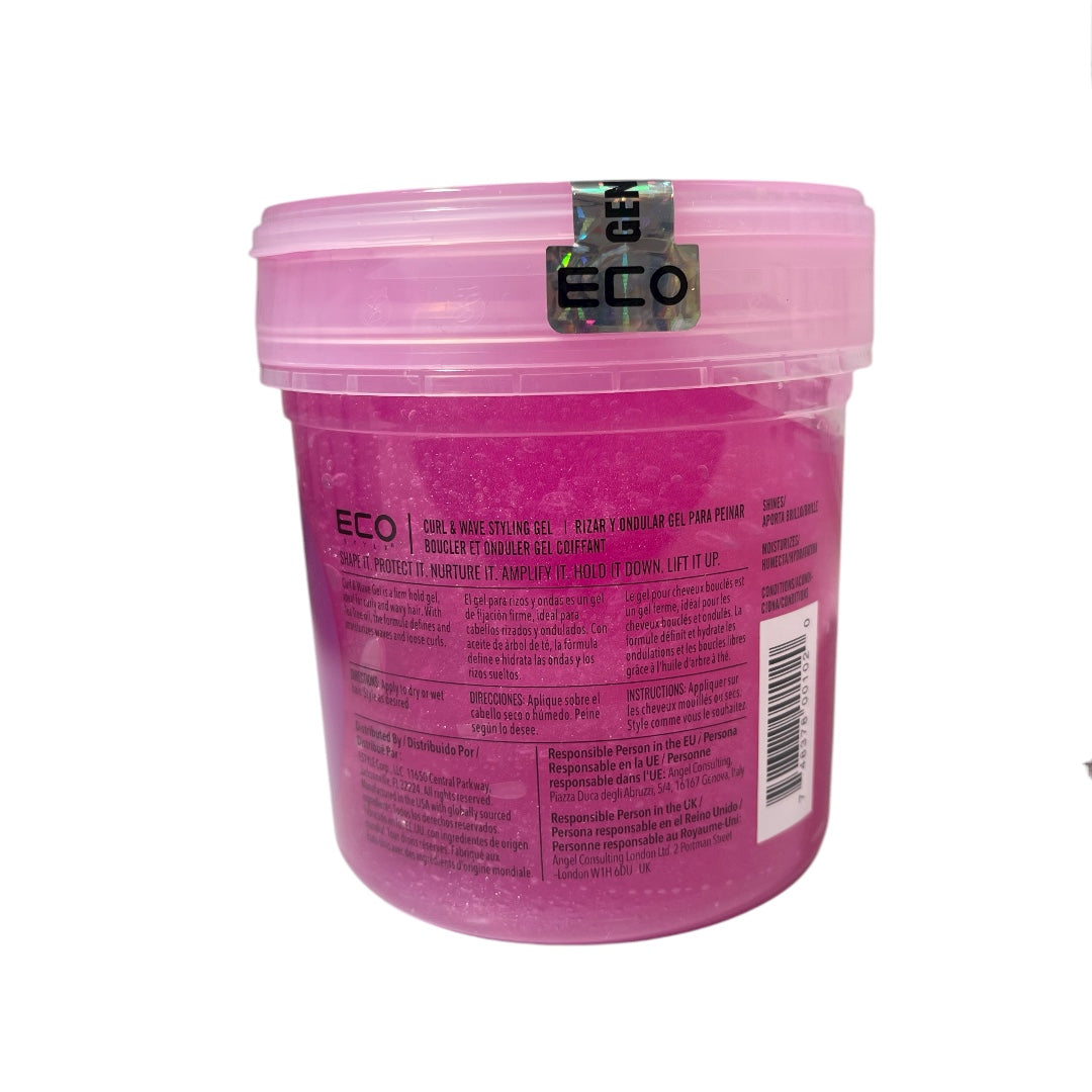 Eco Style Curl and Wave Styling Gel, Pink, 473 ml work on any Hair Texture to Create Multiple Styles