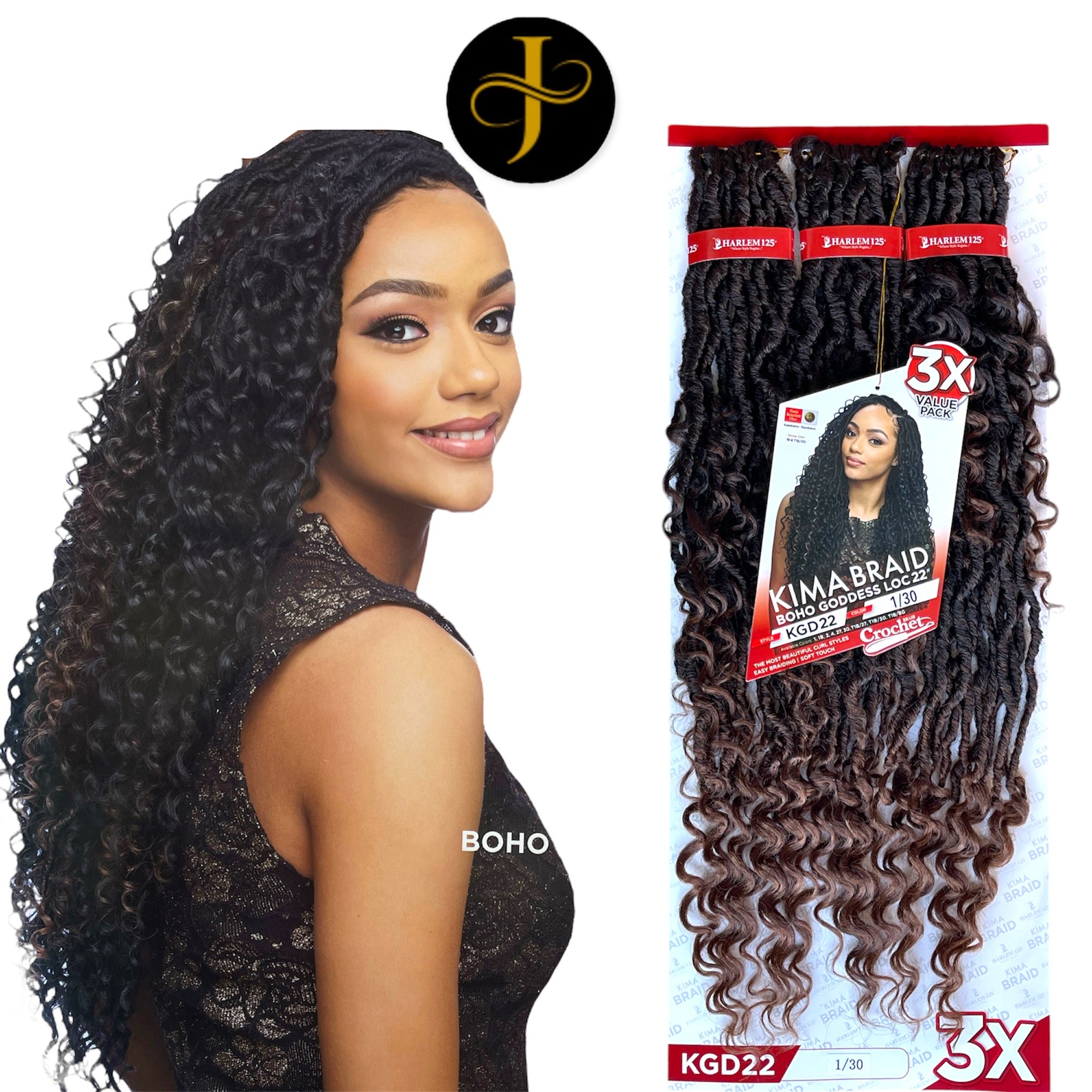 BOHO BRAIDS GODESS Faux Loc 22″ 3X VALUE PACK