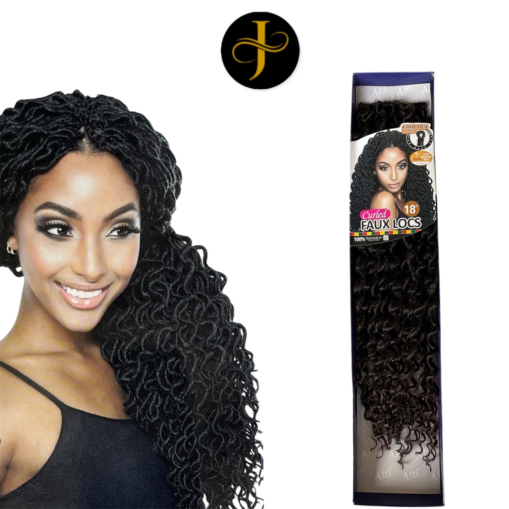 FAUX LOCS Curled 18″ Afri