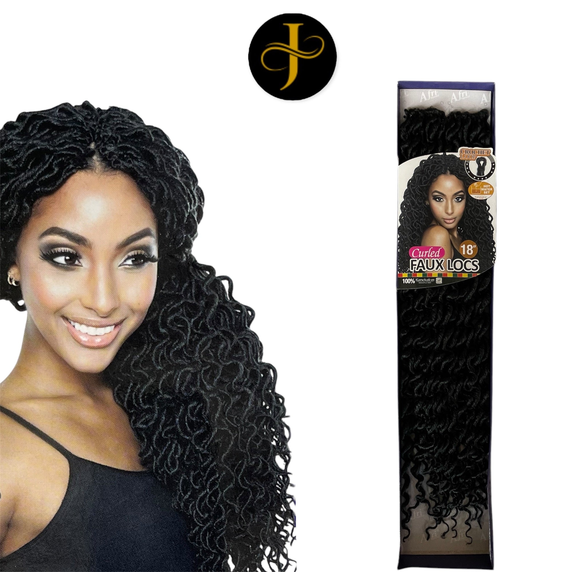 FAUX LOCS Curled 18″ Afri