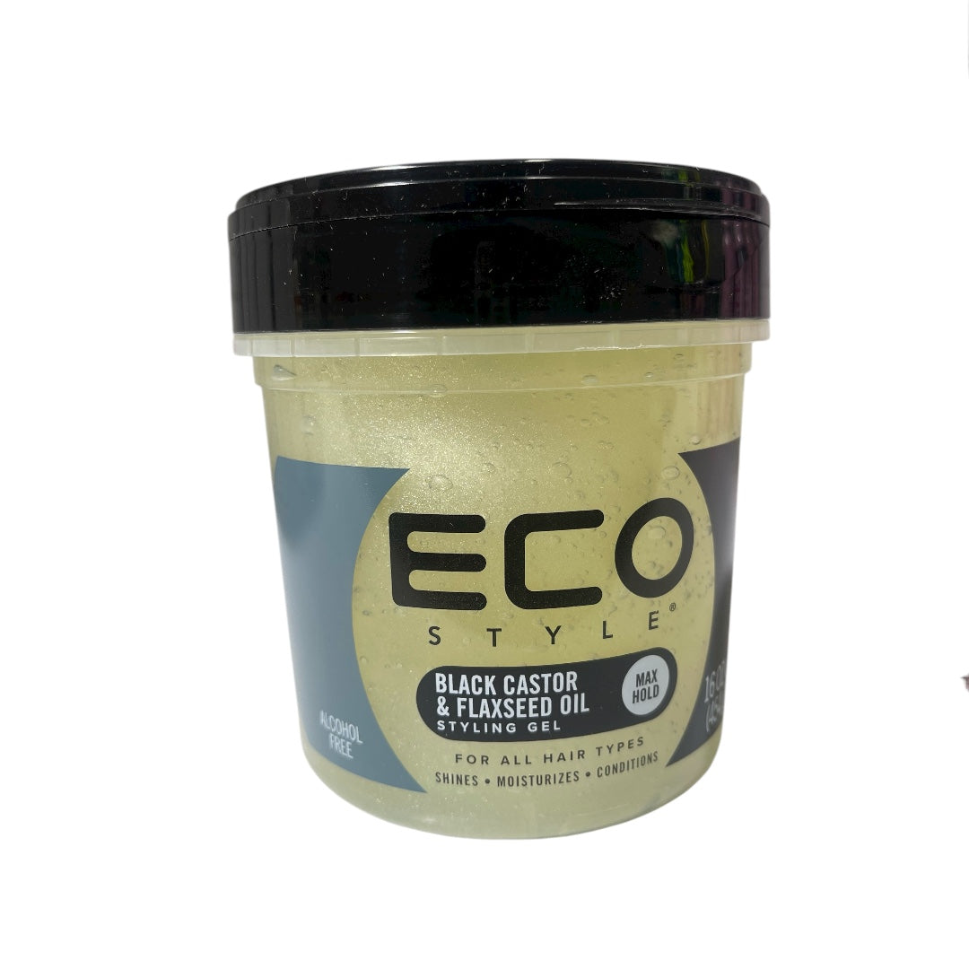 Eco Style Black Castor and Flaxseed Oil Styling Gel - 473 ml work on any Hair Texture to Create Multiple Styles