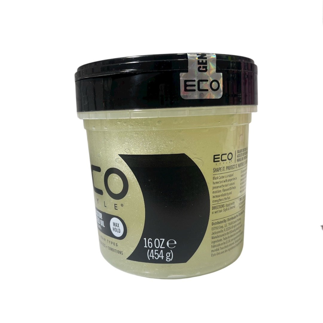 Eco Style Black Castor and Flaxseed Oil Styling Gel - 473 ml work on any Hair Texture to Create Multiple Styles
