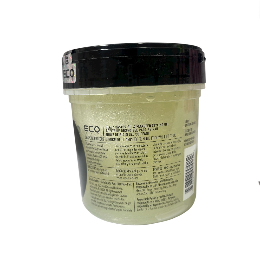 Eco Style Black Castor and Flaxseed Oil Styling Gel - 473 ml work on any Hair Texture to Create Multiple Styles