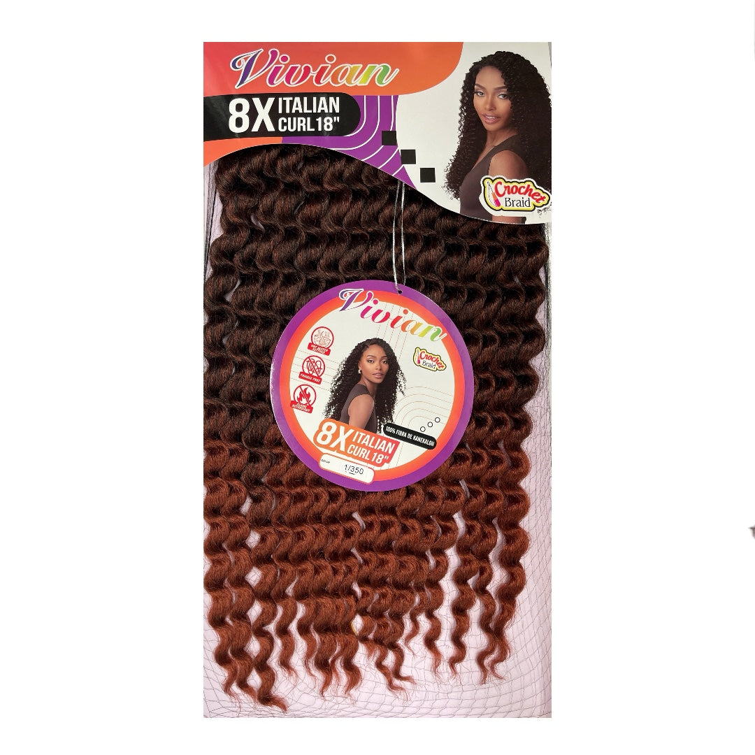 8X ITALIAN CURL Crochet Braid 18"