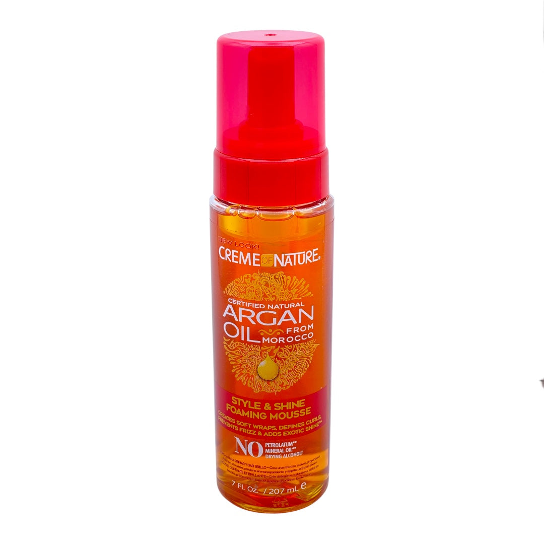 CREMEONATURE® CERTIFIED NATURAL ARGAN OIL MOROCCO STYLE & SHINE FOAMING MOUSSE