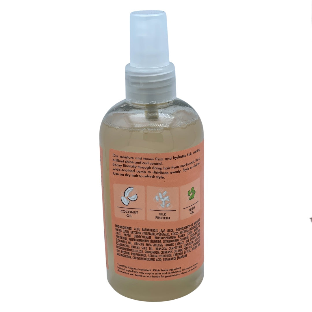 hea Moisture COCONUT & HIBISCUS HOLD & SHINE MOISTURE MIST Shine & Tame Frizz THICK, CURLY HAIR made with FAIR TRADE SHEA BUTTER 237 ml