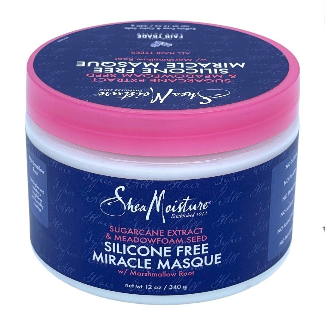 Shea Moisture SUGARCANE EXTRACT & MEADOWFOAM SEED SILICONE FREE Fyhce MIRACLE MASQUE 340ml