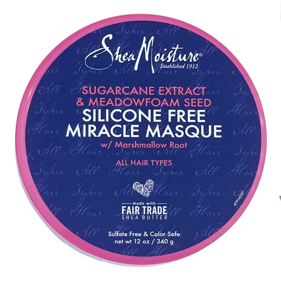 Shea Moisture SUGARCANE EXTRACT & MEADOWFOAM SEED SILICONE FREE Fyhce MIRACLE MASQUE 340ml